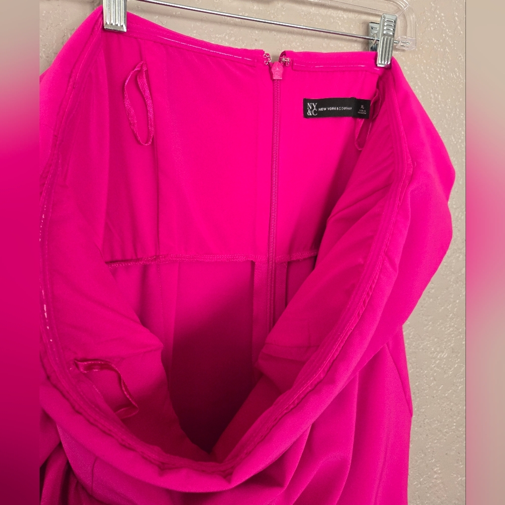NWOT, NY&C Strapless Pink Jumpsuit XL - Picture 11 of 13